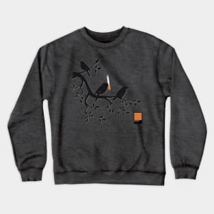 BIRD ORANGE - black full  by COLORBLIND WorldView Crewneck Sweatshirt